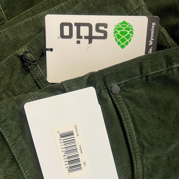 Nwt! Stio Men's Rivet Cord Pants Oakmoss/ Size-38W x 34L - Picture 6 of 11